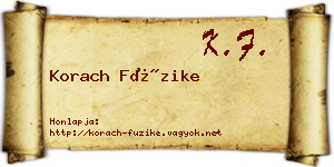 Korach Füzike névjegykártya